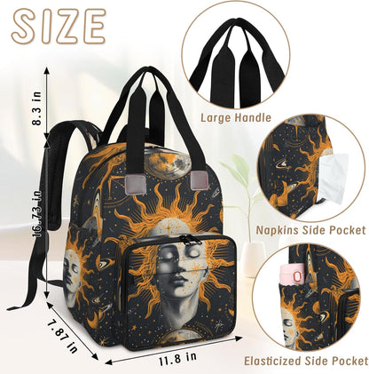 Butterfly Stars Diaper Bag Backpack for Travel, Waterproof Diaper Bag with Insulated Bottle Pockets & USB Port, Large Capacity Baby Bag for Moms & Dads