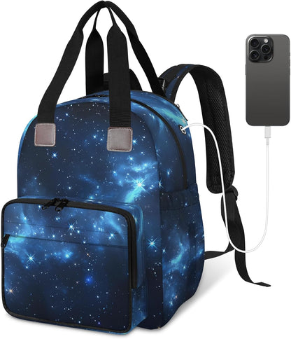 Butterfly Stars Diaper Bag Backpack for Travel, Waterproof Diaper Bag with Insulated Bottle Pockets & USB Port, Large Capacity Baby Bag for Moms & Dads