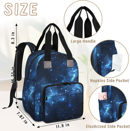 Butterfly Stars Diaper Bag Backpack for Travel, Waterproof Diaper Bag with Insulated Bottle Pockets & USB Port, Large Capacity Baby Bag for Moms & Dads