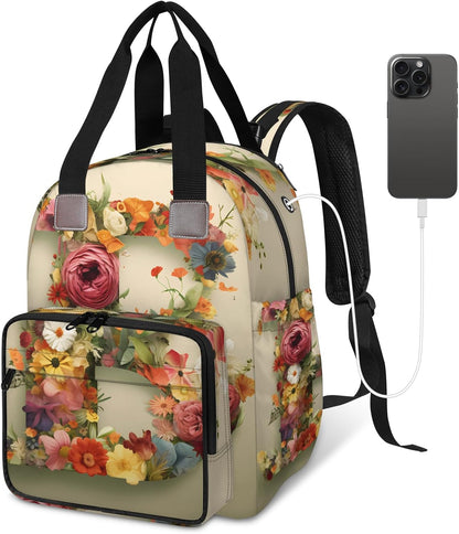 Butterfly Stars Diaper Bag Backpack for Travel, Waterproof Diaper Bag with Insulated Bottle Pockets & USB Port, Large Capacity Baby Bag for Moms & Dads