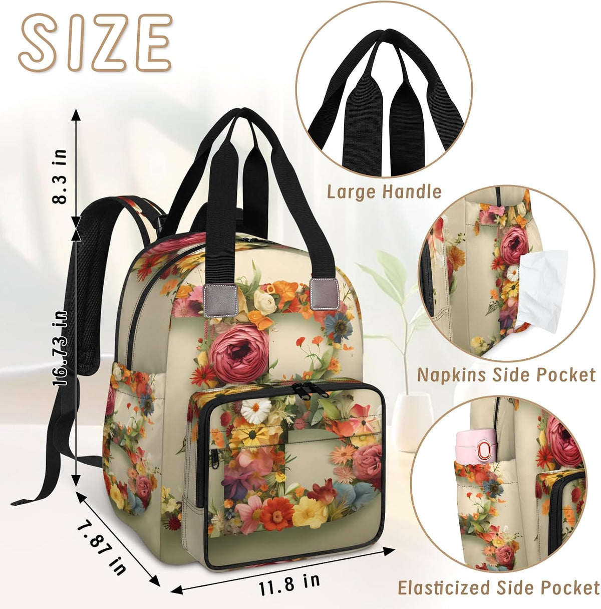 Butterfly Stars Diaper Bag Backpack for Travel, Waterproof Diaper Bag with Insulated Bottle Pockets & USB Port, Large Capacity Baby Bag for Moms & Dads