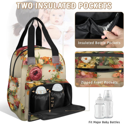 Butterfly Stars Diaper Bag Backpack for Travel, Waterproof Diaper Bag with Insulated Bottle Pockets & USB Port, Large Capacity Baby Bag for Moms & Dads