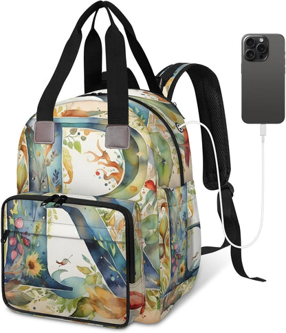 Butterfly Stars Diaper Bag Backpack for Travel, Waterproof Diaper Bag with Insulated Bottle Pockets & USB Port, Large Capacity Baby Bag for Moms & Dads
