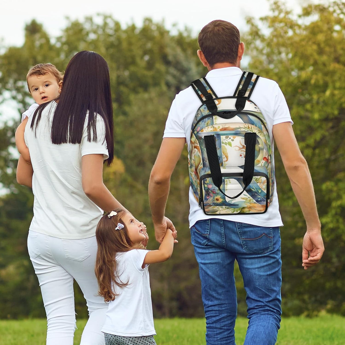 Butterfly Stars Diaper Bag Backpack for Travel, Waterproof Diaper Bag with Insulated Bottle Pockets & USB Port, Large Capacity Baby Bag for Moms & Dads