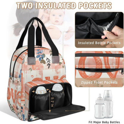 Butterfly Stars Diaper Bag Backpack for Travel, Waterproof Diaper Bag with Insulated Bottle Pockets & USB Port, Large Capacity Baby Bag for Moms & Dads