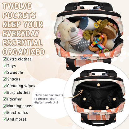 Butterfly Stars Diaper Bag Backpack for Travel, Waterproof Diaper Bag with Insulated Bottle Pockets & USB Port, Large Capacity Baby Bag for Moms & Dads