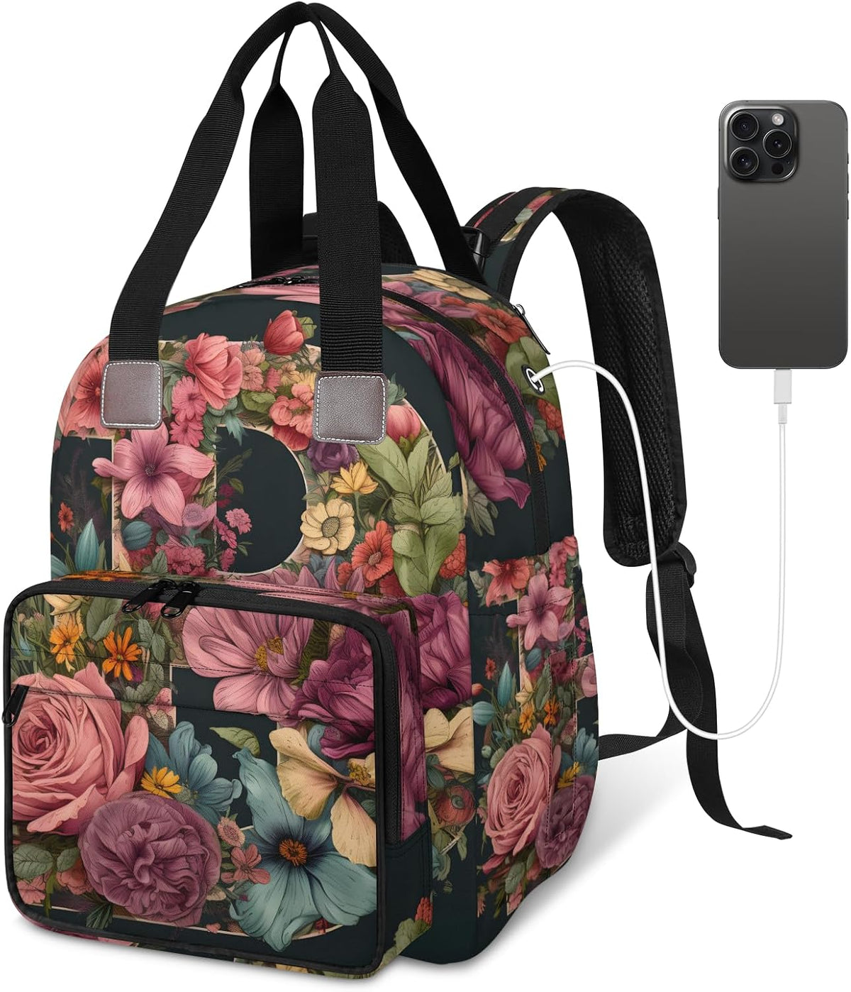 Butterfly Stars Diaper Bag Backpack for Travel, Waterproof Diaper Bag with Insulated Bottle Pockets & USB Port, Large Capacity Baby Bag for Moms & Dads