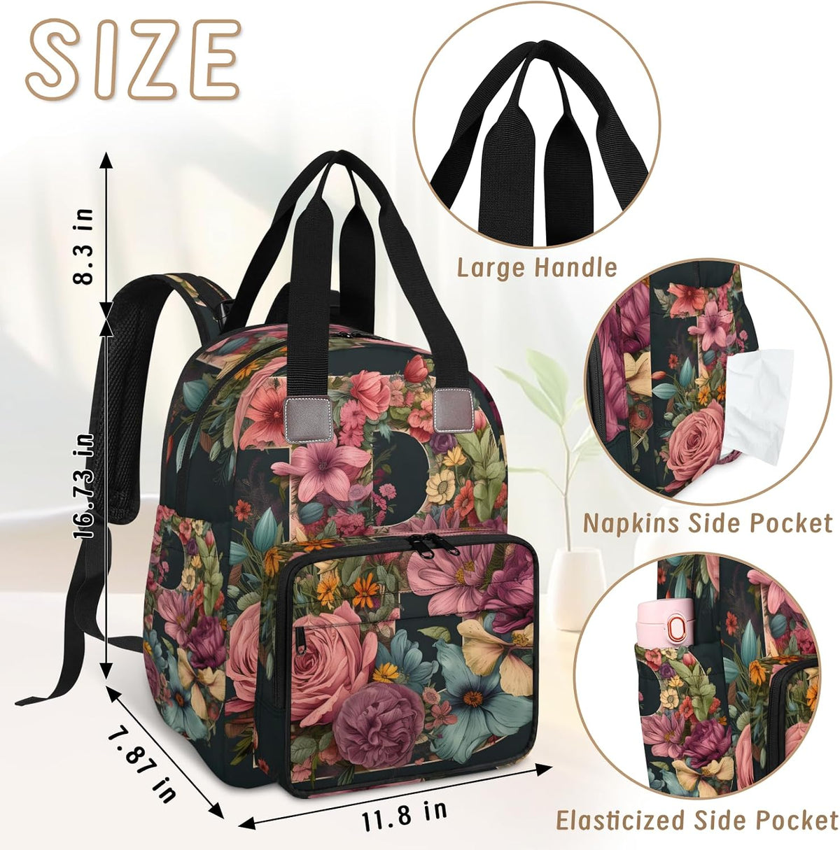 Butterfly Stars Diaper Bag Backpack for Travel, Waterproof Diaper Bag with Insulated Bottle Pockets & USB Port, Large Capacity Baby Bag for Moms & Dads