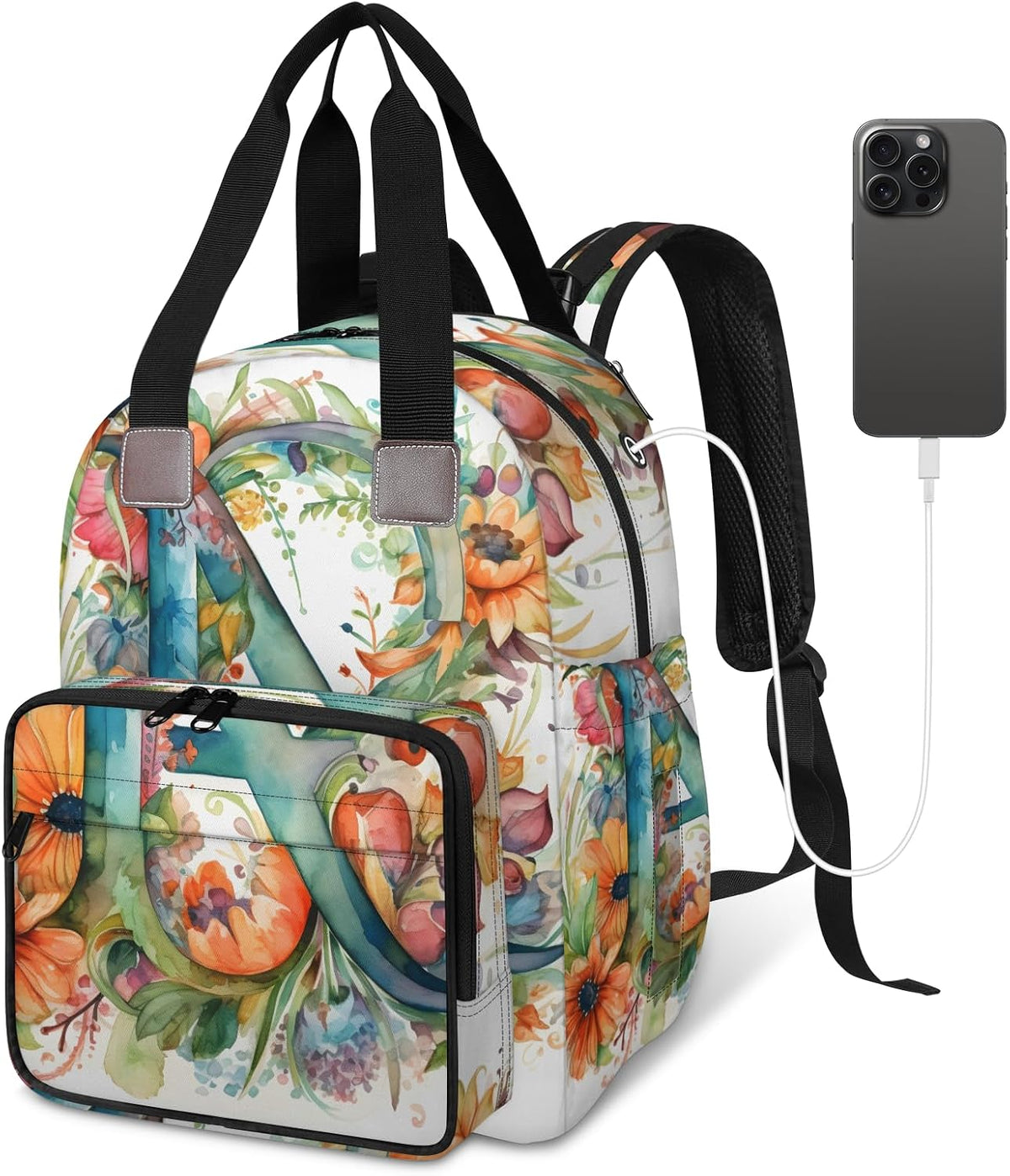 Butterfly Stars Diaper Bag Backpack for Travel, Waterproof Diaper Bag with Insulated Bottle Pockets & USB Port, Large Capacity Baby Bag for Moms & Dads