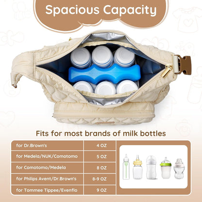 Breastmilk Cooler Bag with Ice Pack, Breast Pump Bag with Cooler