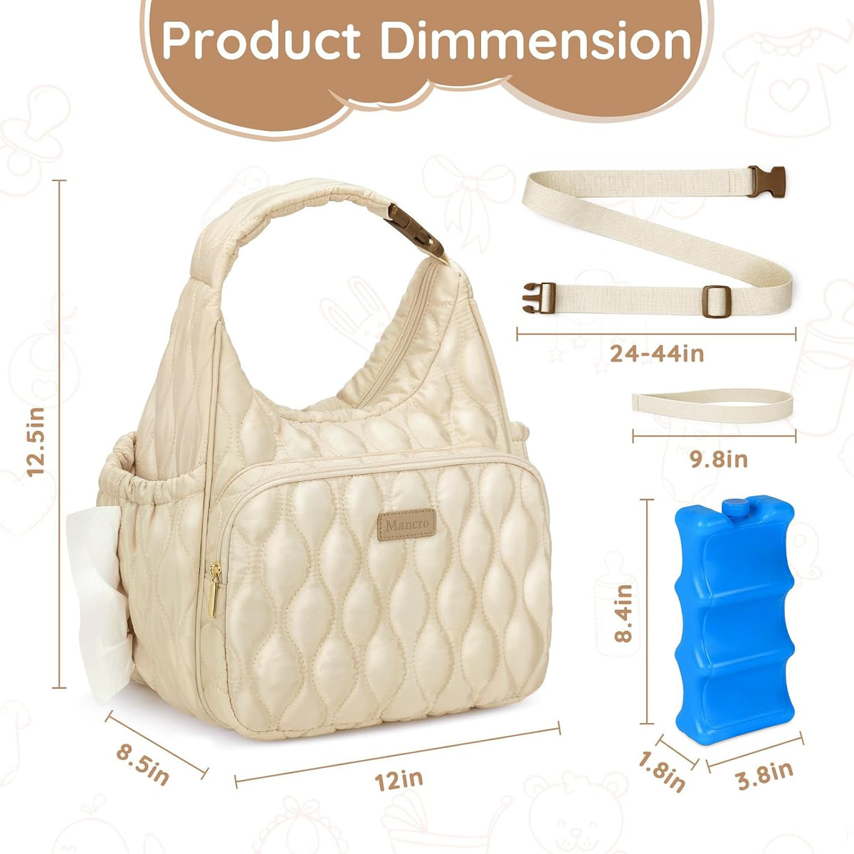 Breastmilk Cooler Bag with Ice Pack, Breast Pump Bag with Cooler