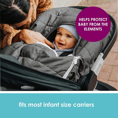 Baby Car Seat Cover, Blanket-Style Baby Stroller & Baby Carrier Cover, Heather Gray