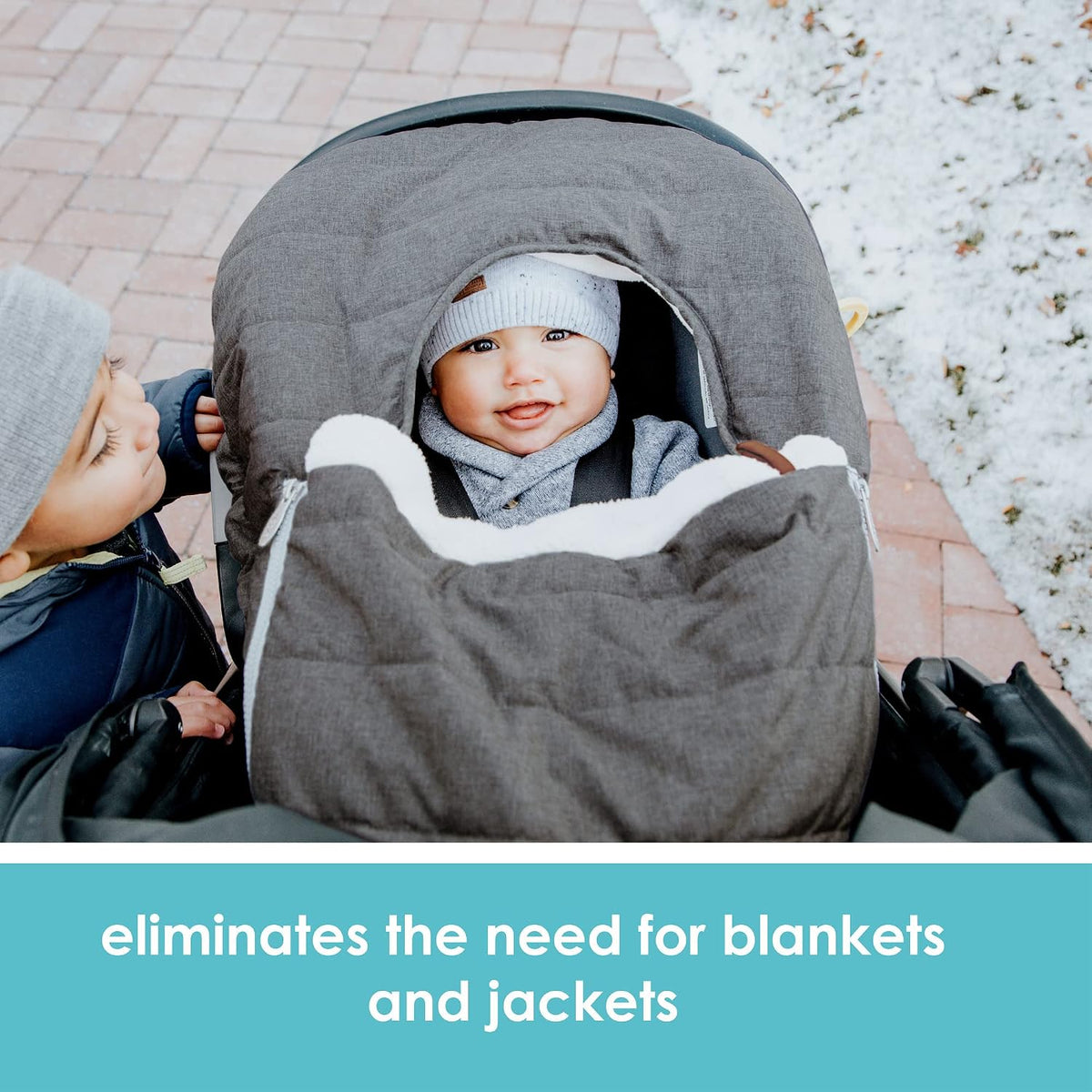 Baby Car Seat Cover, Blanket-Style Baby Stroller & Baby Carrier Cover, Heather Gray