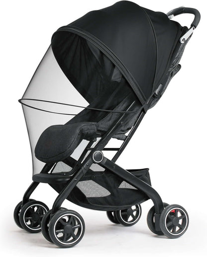 2-in-1 Baby Mosquito Net with Sunshade for Stroller, Universal Stroller Sun Shade & Mosquito Net with 2-Way Zipper, Breathable & Foldable Baby Bug Net for Infant Carriages, Prams