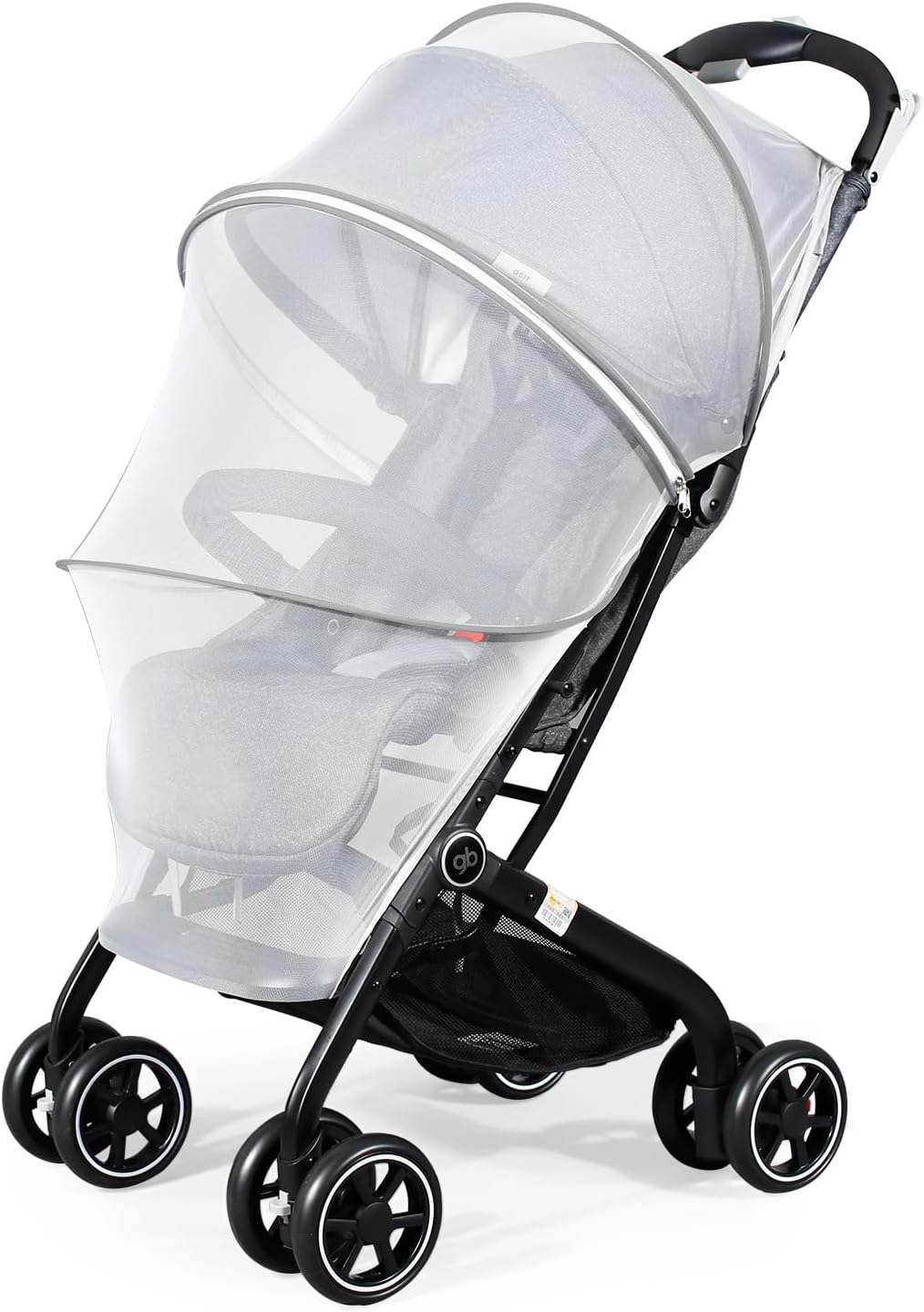 2-in-1 Baby Mosquito Net with Sunshade for Stroller, Universal Stroller Sun Shade & Mosquito Net with 2-Way Zipper, Breathable & Foldable Baby Bug Net for Infant Carriages, Prams