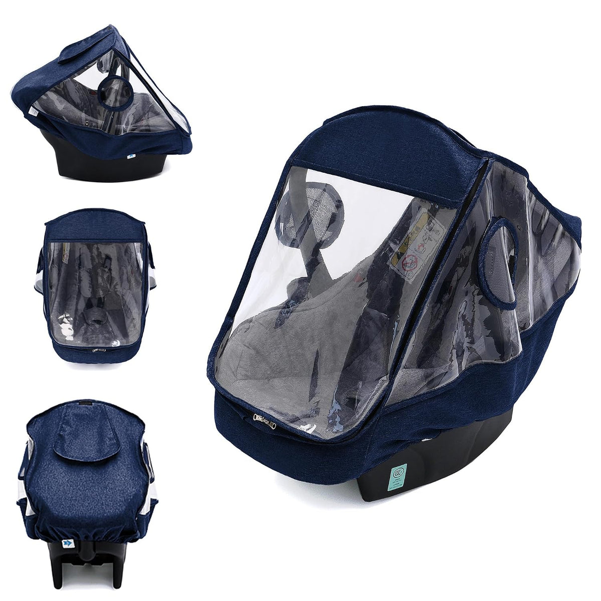 Car Seat Rain Cover, Universal Infant Car Seat Weather Shield with Storage Bag,Waterproof Baby Car Seat Cover with Breathable Ventilation, Baby Travel Accessories (Grey)