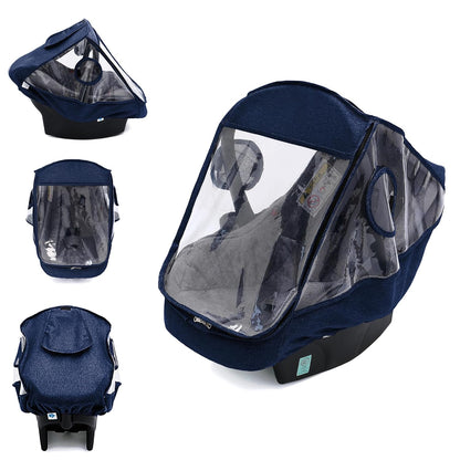 Car Seat Rain Cover, Universal Infant Car Seat Weather Shield with Storage Bag,Waterproof Baby Car Seat Cover with Breathable Ventilation, Baby Travel Accessories (Grey)