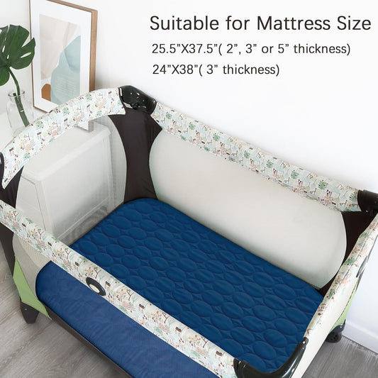 Pack and Play Mattress Pad Sheets Fitted Waterproof Playard Protector Cover