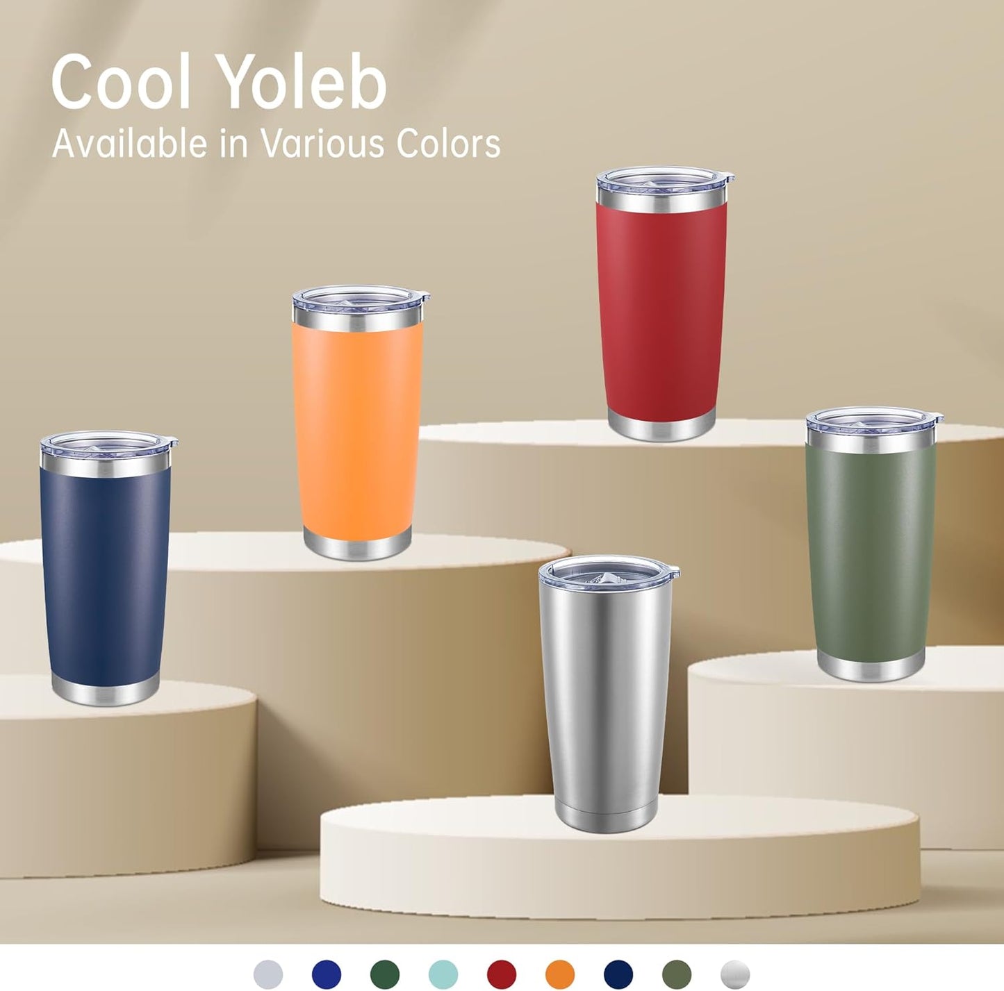 20 oz Tumblers Stainless Steel Tumbler with Lid, 1 Pack | Orange, 20oz Insulated Coffee Mug, Double Wall Vacuum, Powder Coated Cup, for Hot and Cold Drinks