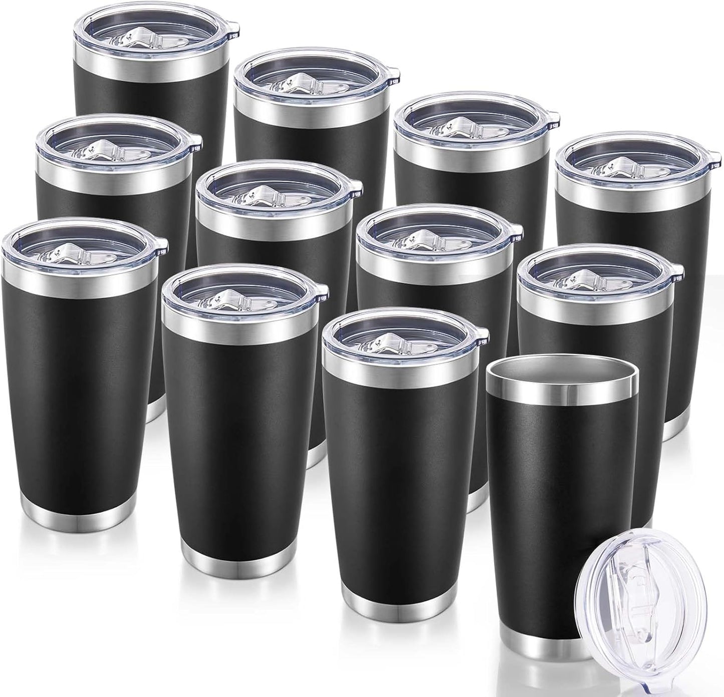20 oz Tumblers Stainless Steel Tumbler with Lid, 1 Pack | Orange, 20oz Insulated Coffee Mug, Double Wall Vacuum, Powder Coated Cup, for Hot and Cold Drinks