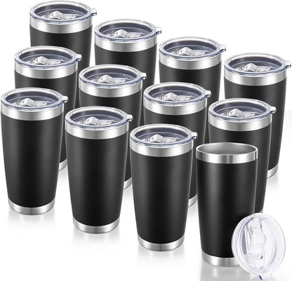 20 oz Tumblers Stainless Steel Tumbler with Lid, 1 Pack | Orange, 20oz Insulated Coffee Mug, Double Wall Vacuum, Powder Coated Cup, for Hot and Cold Drinks