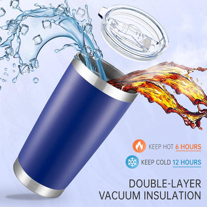 20 oz Tumblers Stainless Steel Tumbler with Lid, 1 Pack | Orange, 20oz Insulated Coffee Mug, Double Wall Vacuum, Powder Coated Cup, for Hot and Cold Drinks