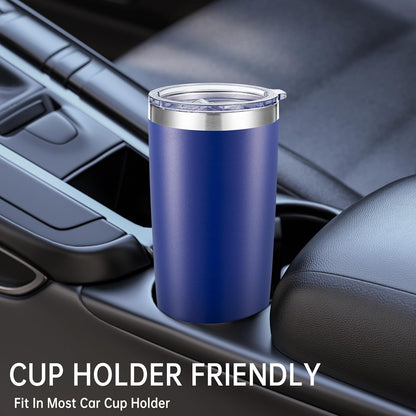 20 oz Tumblers Stainless Steel Tumbler with Lid, 1 Pack | Orange, 20oz Insulated Coffee Mug, Double Wall Vacuum, Powder Coated Cup, for Hot and Cold Drinks