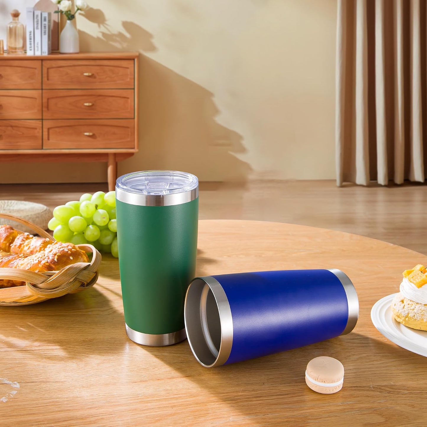 20 oz Tumblers Stainless Steel Tumbler with Lid, 1 Pack | Orange, 20oz Insulated Coffee Mug, Double Wall Vacuum, Powder Coated Cup, for Hot and Cold Drinks