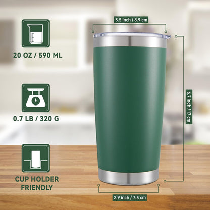 20 oz Tumblers Stainless Steel Tumbler with Lid, 1 Pack | Orange, 20oz Insulated Coffee Mug, Double Wall Vacuum, Powder Coated Cup, for Hot and Cold Drinks