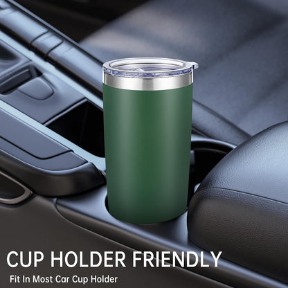 20 oz Tumblers Stainless Steel Tumbler with Lid, 1 Pack | Orange, 20oz Insulated Coffee Mug, Double Wall Vacuum, Powder Coated Cup, for Hot and Cold Drinks