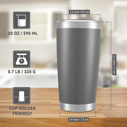 20 oz Tumblers Stainless Steel Tumbler with Lid, 1 Pack | Orange, 20oz Insulated Coffee Mug, Double Wall Vacuum, Powder Coated Cup, for Hot and Cold Drinks