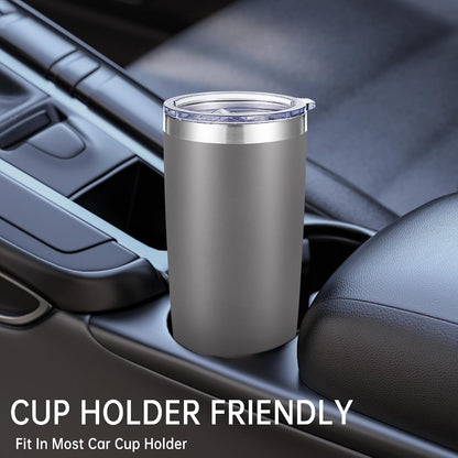 20 oz Tumblers Stainless Steel Tumbler with Lid, 1 Pack | Orange, 20oz Insulated Coffee Mug, Double Wall Vacuum, Powder Coated Cup, for Hot and Cold Drinks