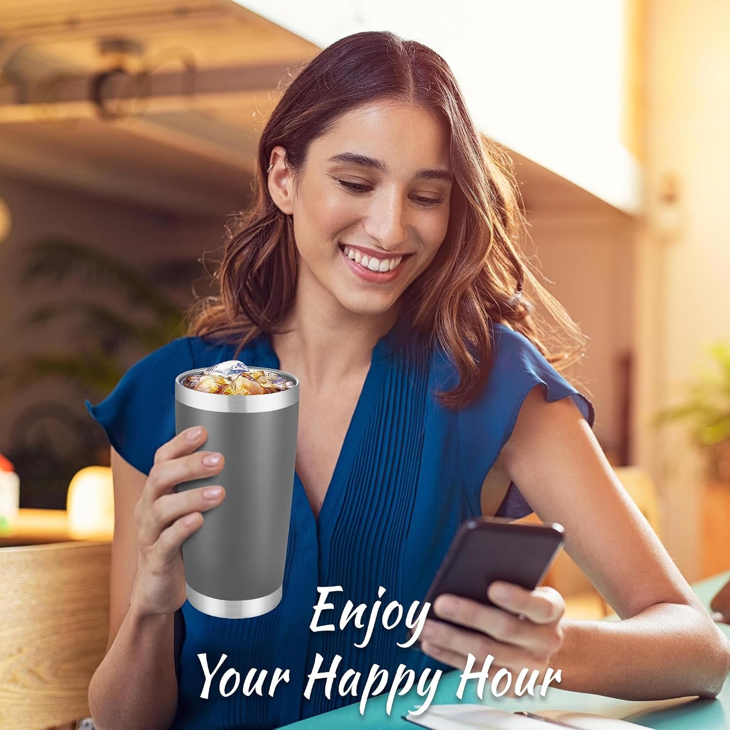 20 oz Tumblers Stainless Steel Tumbler with Lid, 1 Pack | Orange, 20oz Insulated Coffee Mug, Double Wall Vacuum, Powder Coated Cup, for Hot and Cold Drinks