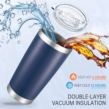 20 oz Tumblers Stainless Steel Tumbler with Lid, 1 Pack | Orange, 20oz Insulated Coffee Mug, Double Wall Vacuum, Powder Coated Cup, for Hot and Cold Drinks