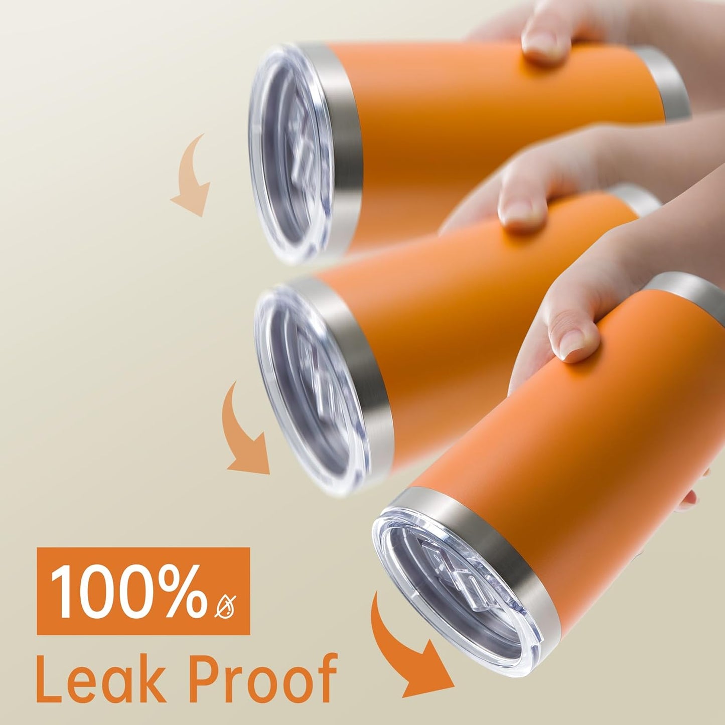20 oz Tumblers Stainless Steel Tumbler with Lid, 1 Pack | Orange, 20oz Insulated Coffee Mug, Double Wall Vacuum, Powder Coated Cup, for Hot and Cold Drinks