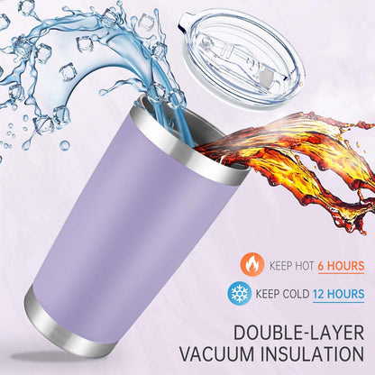 20 oz Tumblers Stainless Steel Tumbler with Lid, 1 Pack | Orange, 20oz Insulated Coffee Mug, Double Wall Vacuum, Powder Coated Cup, for Hot and Cold Drinks
