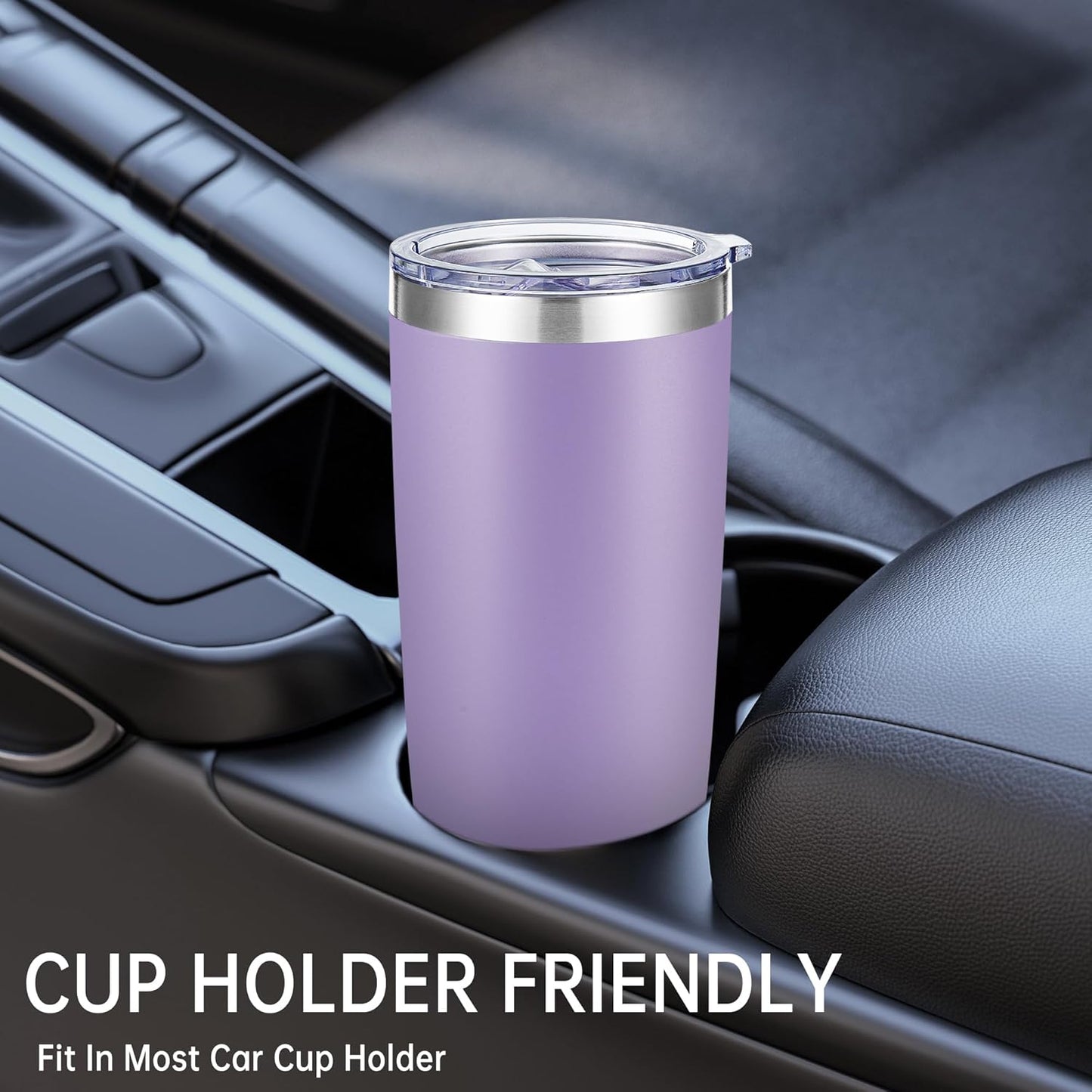 20 oz Tumblers Stainless Steel Tumbler with Lid, 1 Pack | Orange, 20oz Insulated Coffee Mug, Double Wall Vacuum, Powder Coated Cup, for Hot and Cold Drinks