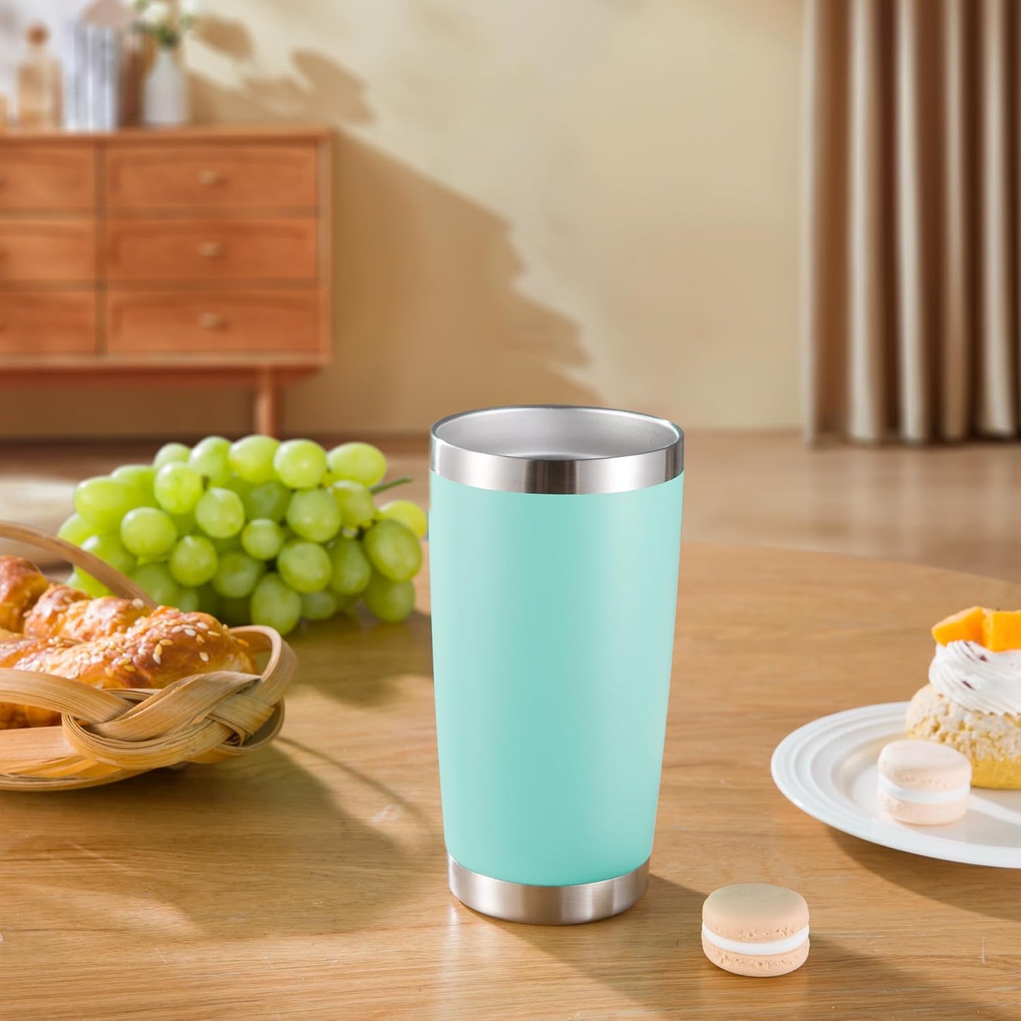 20 oz Tumblers Stainless Steel Tumbler with Lid, 1 Pack | Orange, 20oz Insulated Coffee Mug, Double Wall Vacuum, Powder Coated Cup, for Hot and Cold Drinks
