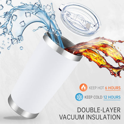 20 oz Tumblers Stainless Steel Tumbler with Lid, 1 Pack | Orange, 20oz Insulated Coffee Mug, Double Wall Vacuum, Powder Coated Cup, for Hot and Cold Drinks