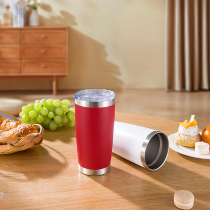 20 oz Tumblers Stainless Steel Tumbler with Lid, 1 Pack | Orange, 20oz Insulated Coffee Mug, Double Wall Vacuum, Powder Coated Cup, for Hot and Cold Drinks
