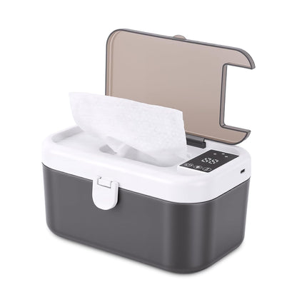Baby Wipe Warmer, Top Heating Diaper Wipe Warmer, Large Capacity Wipes Dispenser with Spring Loaded Night Light, 3 Temperature Settings