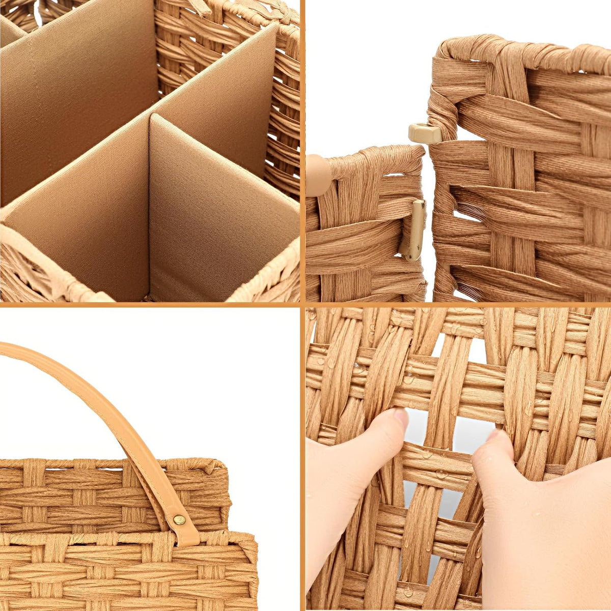 Diaper Caddy Organizer, Large Wicker Nursery Basket, Natural Water Hyacinth