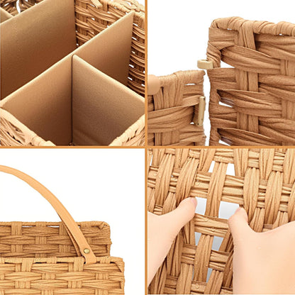 Diaper Caddy Organizer, Large Wicker Nursery Basket, Natural Water Hyacinth