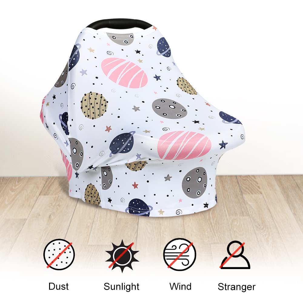 Nursing Cover Breastfeeding Scarf - Baby Car Seat Covers, Infant Stroller Cover, Carseat Canopy for Girls and Boys