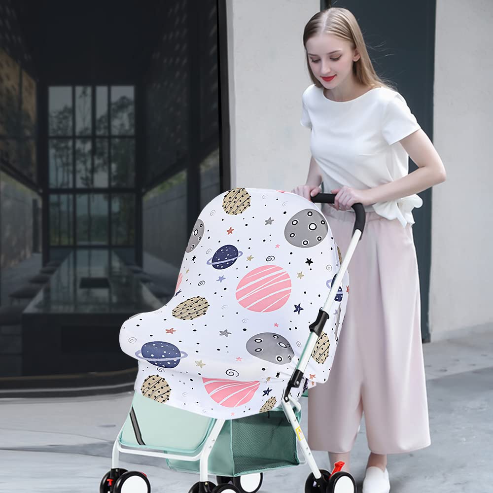 Nursing Cover Breastfeeding Scarf - Baby Car Seat Covers, Infant Stroller Cover, Carseat Canopy for Girls and Boys