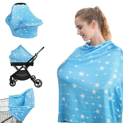 Nursing Cover Breastfeeding Scarf - Baby Car Seat Covers, Infant Stroller Cover, Carseat Canopy for Girls and Boys