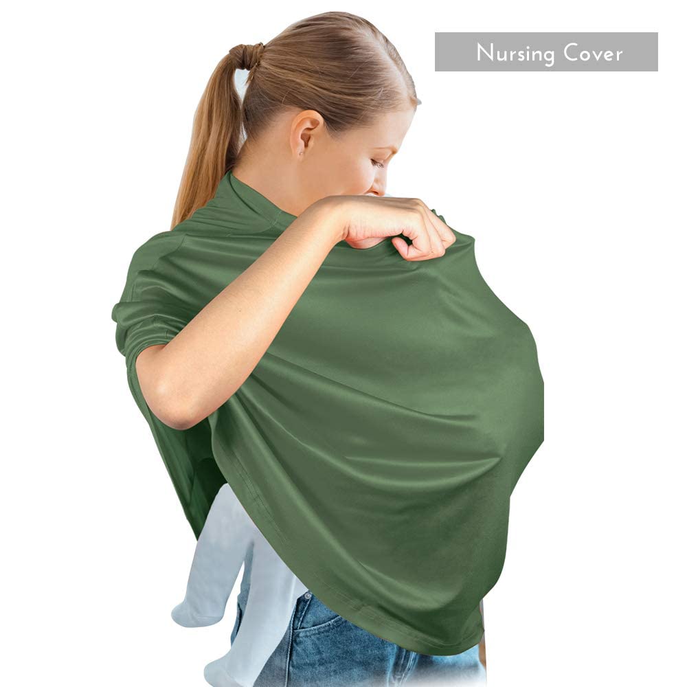 Nursing Cover Breastfeeding Scarf - Baby Car Seat Covers, Infant Stroller Cover, Carseat Canopy for Girls and Boys
