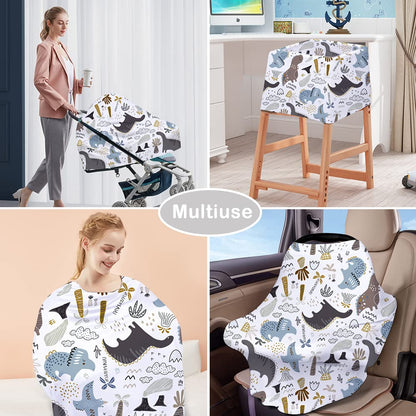 Nursing Cover Breastfeeding Scarf - Baby Car Seat Covers, Infant Stroller Cover, Carseat Canopy for Girls and Boys