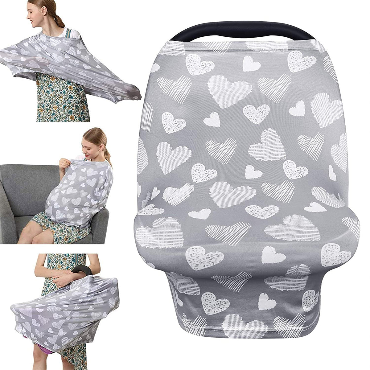 Nursing Cover Breastfeeding Scarf - Baby Car Seat Covers, Infant Stroller Cover, Carseat Canopy for Girls and Boys