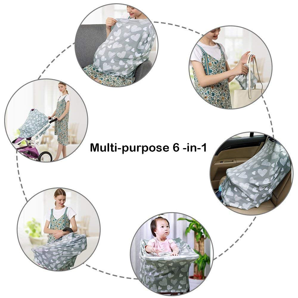 Nursing Cover Breastfeeding Scarf - Baby Car Seat Covers, Infant Stroller Cover, Carseat Canopy for Girls and Boys